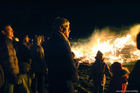 - a bonfire in reykjavik on new year's eve -